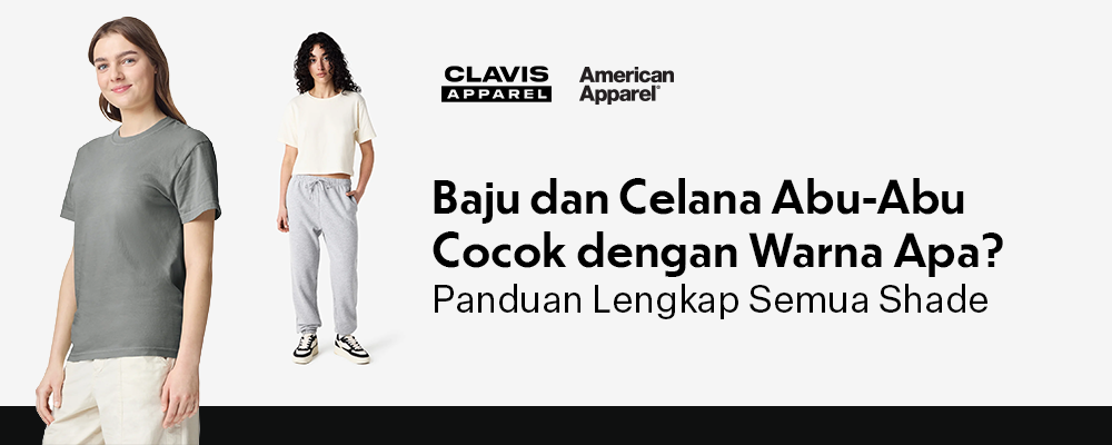 Panduan warna yang cocok dengan abu-abu dengan outfit wanita kaos dan celana abu-abu