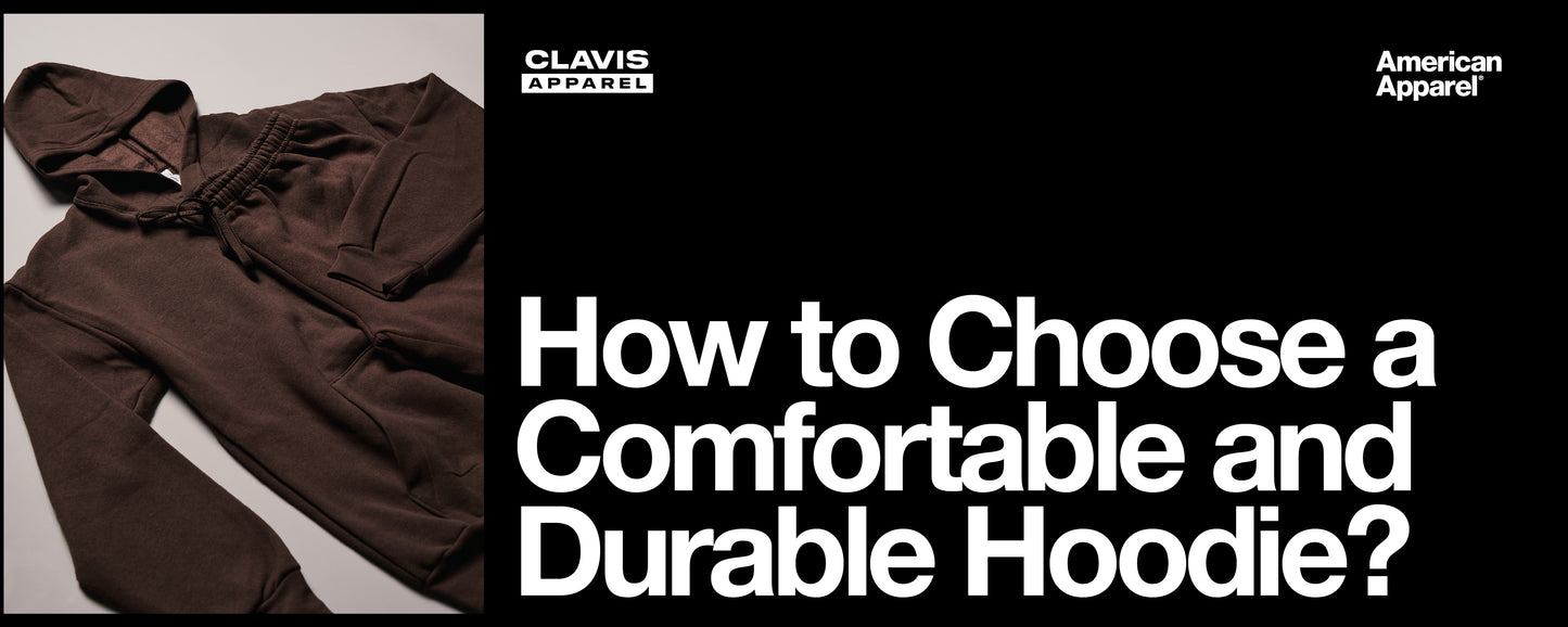 How to choose a comfortable and durable hoodie, featuring a brown American Apparel hoodie laid flat