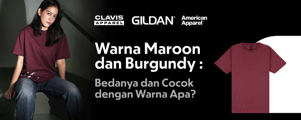 Wanita memakai kaos maroon dengan jeans untuk inspirasi outfit sehari-hari